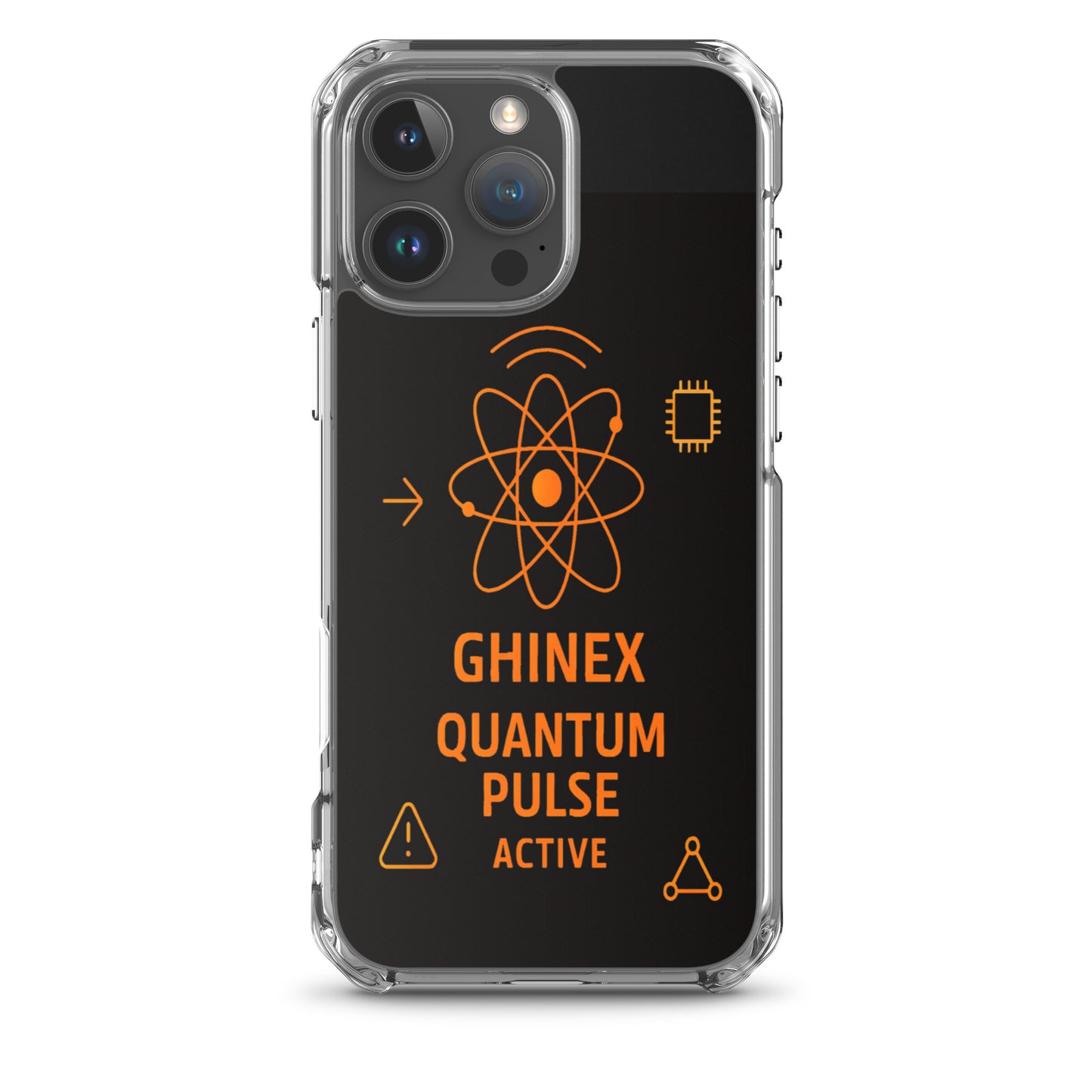 Husă iPhone GHINEX.2 Quantum Pulse Active, vedere spate, detaliu grafic Quantum Pulse