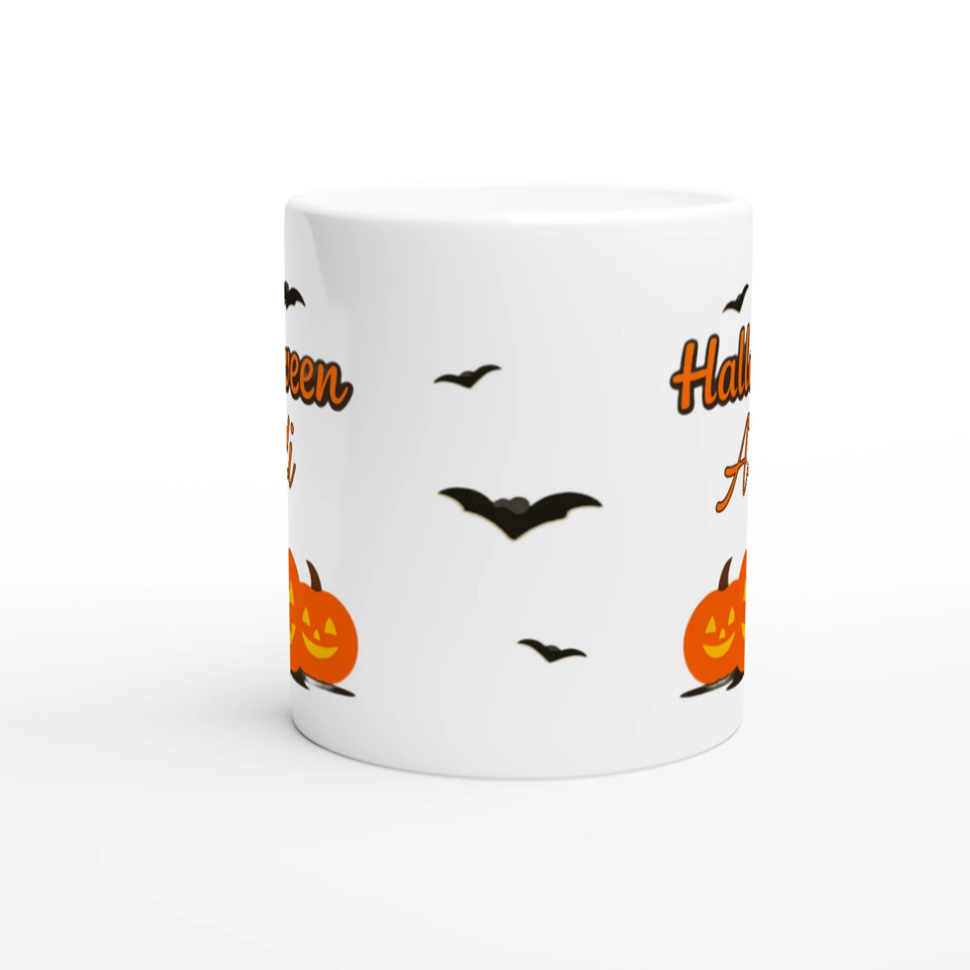 Cană Halloween personalizată cu numele Adi, ceramică 325ml, vedere frontală
