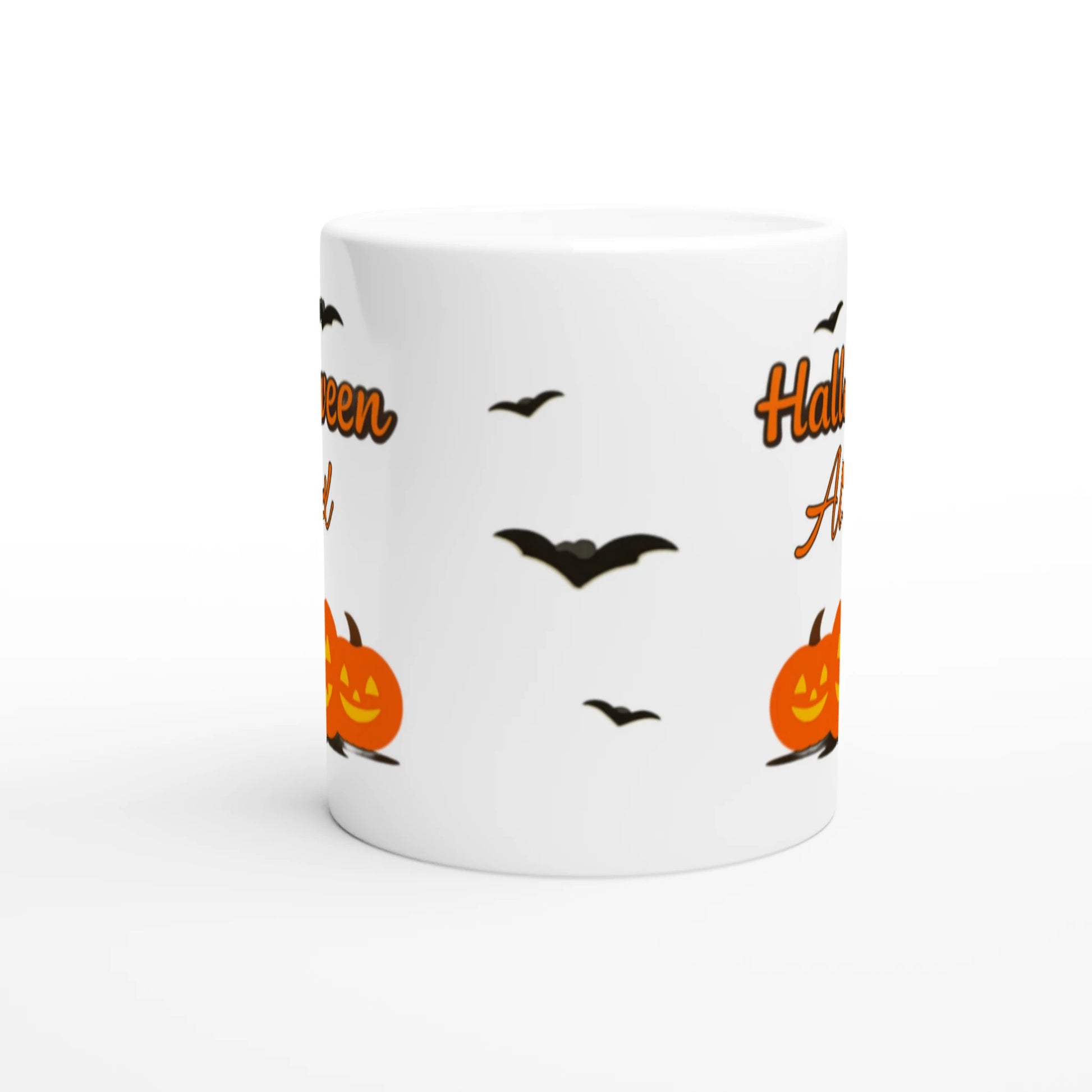 Cană Halloween personalizată cu numele Alex, ceramică 325ml, vedere frontală