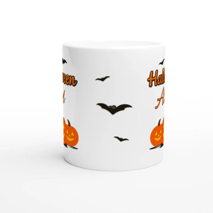 Cană Halloween personalizată cu numele Alex, ceramică 325ml, vedere frontală