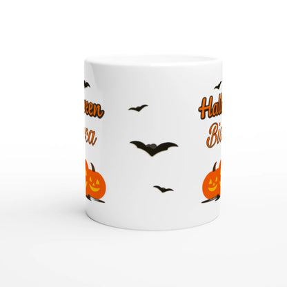 Cană Halloween personalizată cu numele Bianca, ceramică 325ml, vedere frontală