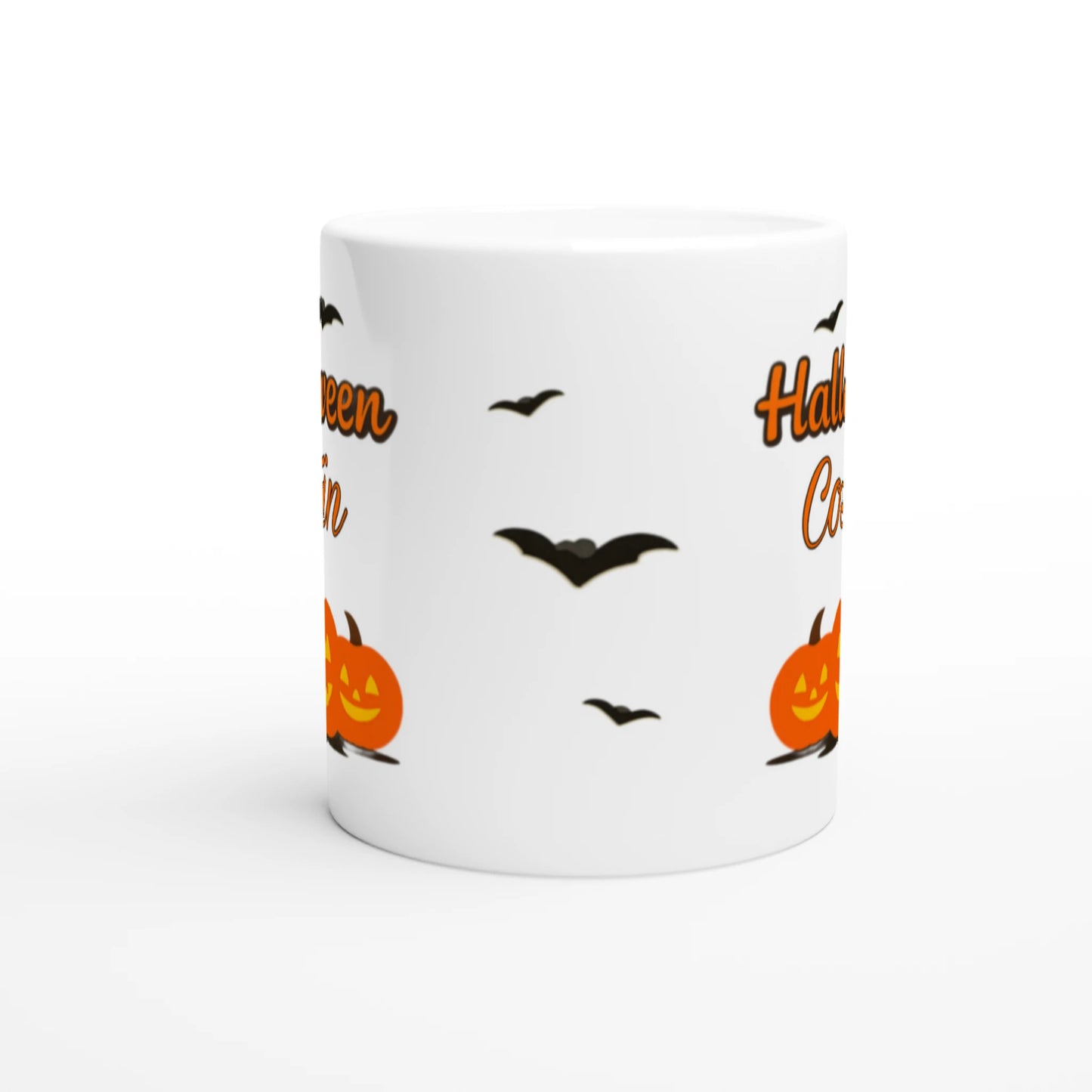 Cană Halloween personalizată cu numele Costin, ceramică 325ml, vedere frontală