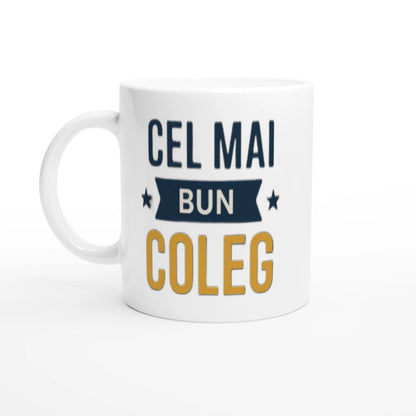 Cană personalizată coleg – model „Cel mai bun coleg” vedere frontală