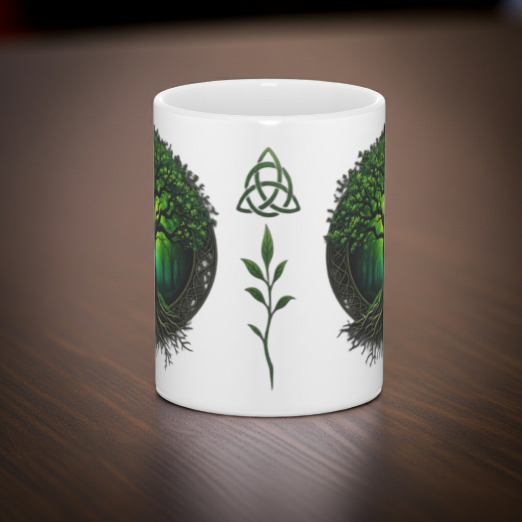 Cană personalizată ceramică 325 ml cu design celtic – vedere frontală
