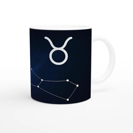 Cana zodiacală din ceramică 325 ml, vedere față, design elegant dedicat zodiei Taur