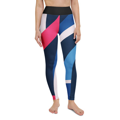 Model poartă colanți yoga super soft, detaliu talie înaltă