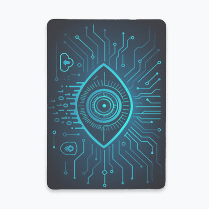 Mouse pad CyberEye 23.5x19.7 cm 5 mm, design ochi digital și circuite, fundal alb