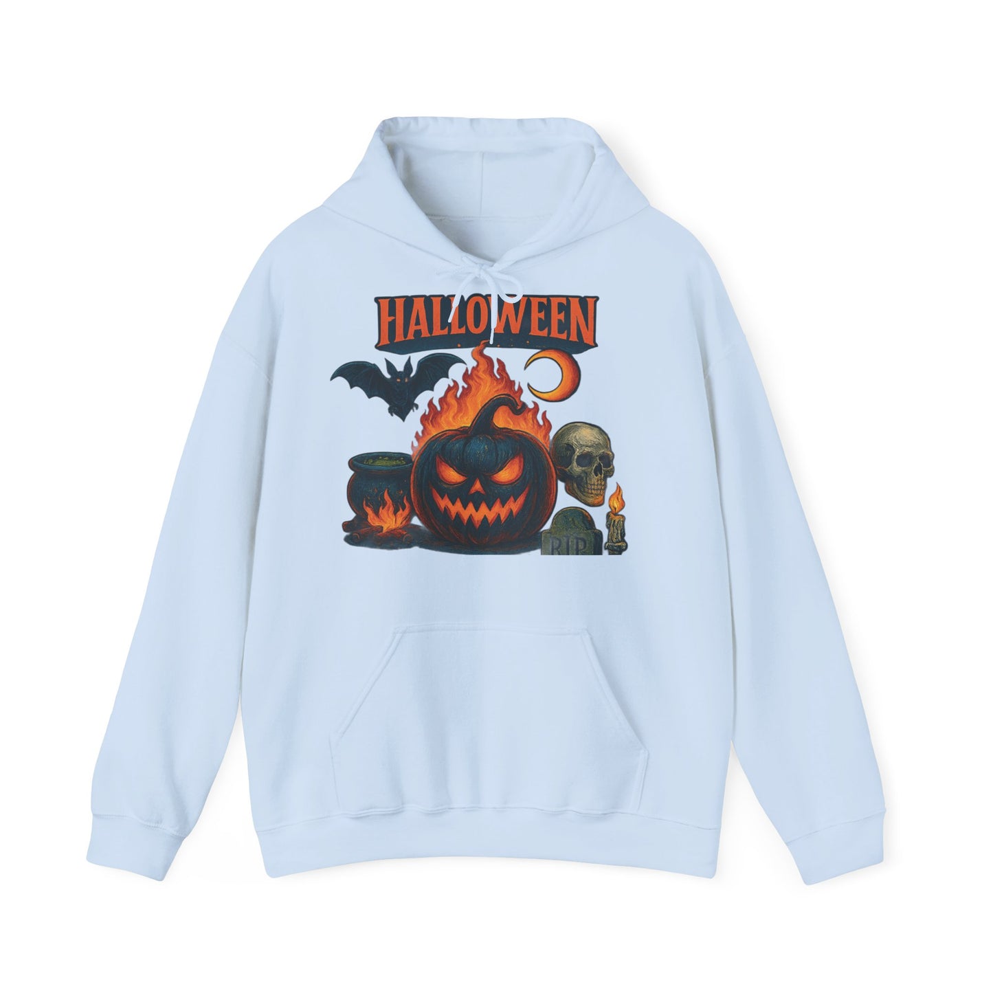 Hanorac unisex Halloween light blue – vedere față