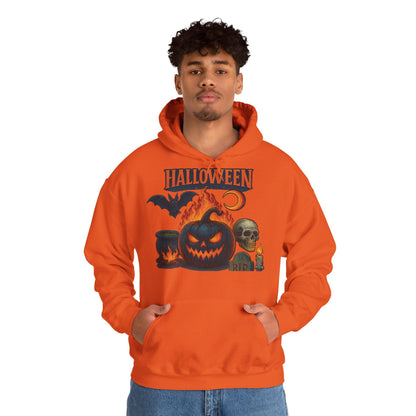 Hanorac unisex Halloween portocaliu – pe model
