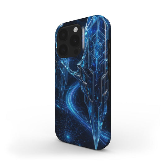 Husă Abstract Future pentru OnePlus 11 / OnePlus 10 Pro 5G, vedere spate, design futurist albastru-negru
