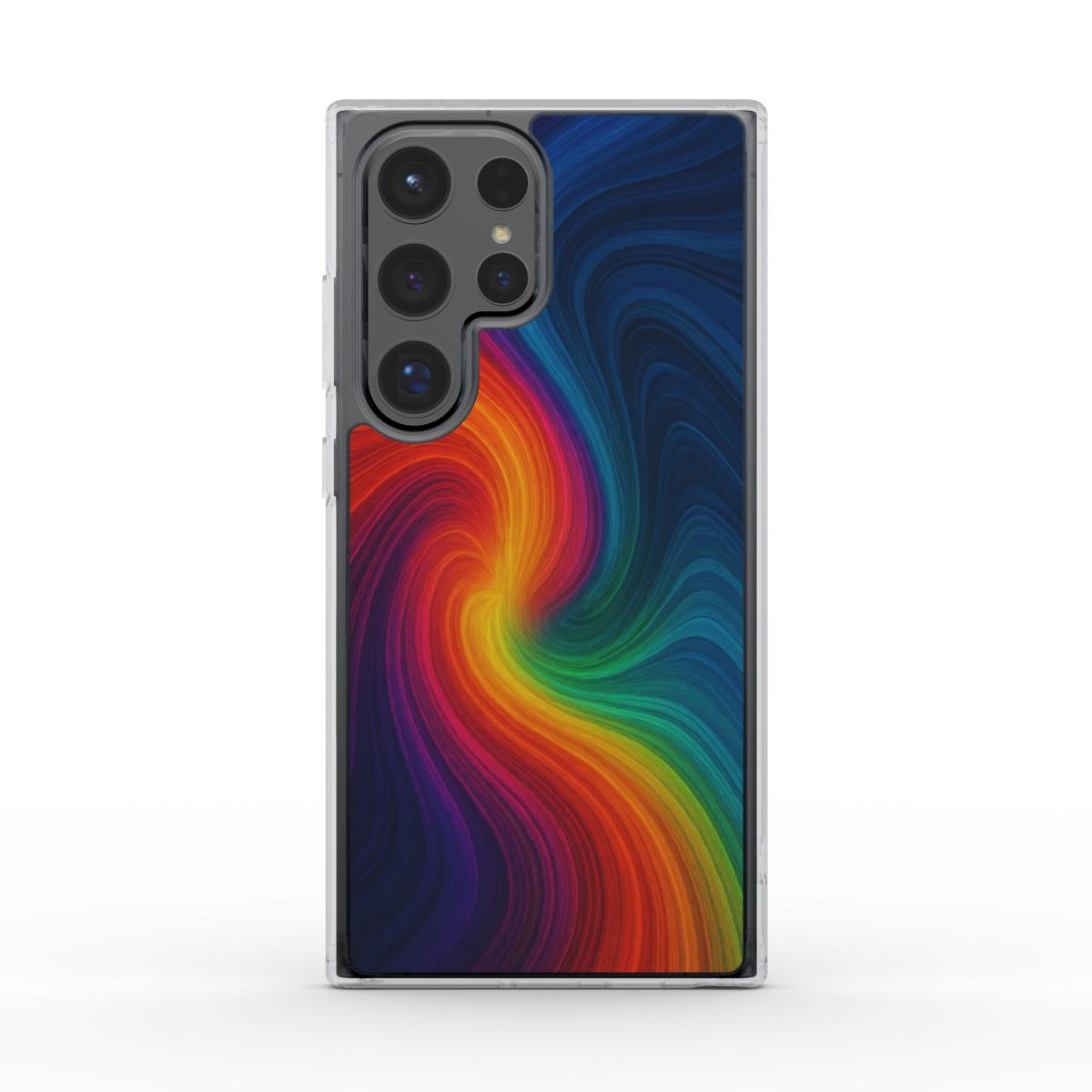 Husă transparentă Galaxy Ultra, vedere spate, design abstract multicolor Color Flow