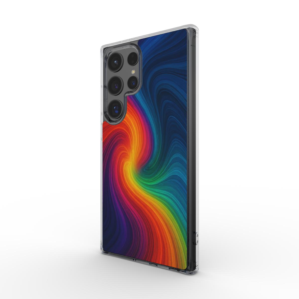 Husă transparentă Galaxy Ultra, vedere față, design abstract multicolor Color Flow