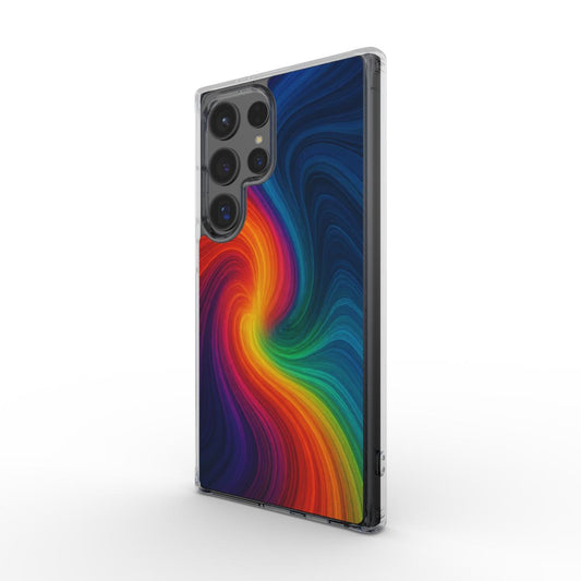 Husă transparentă Galaxy Ultra, vedere față, design abstract multicolor Color Flow