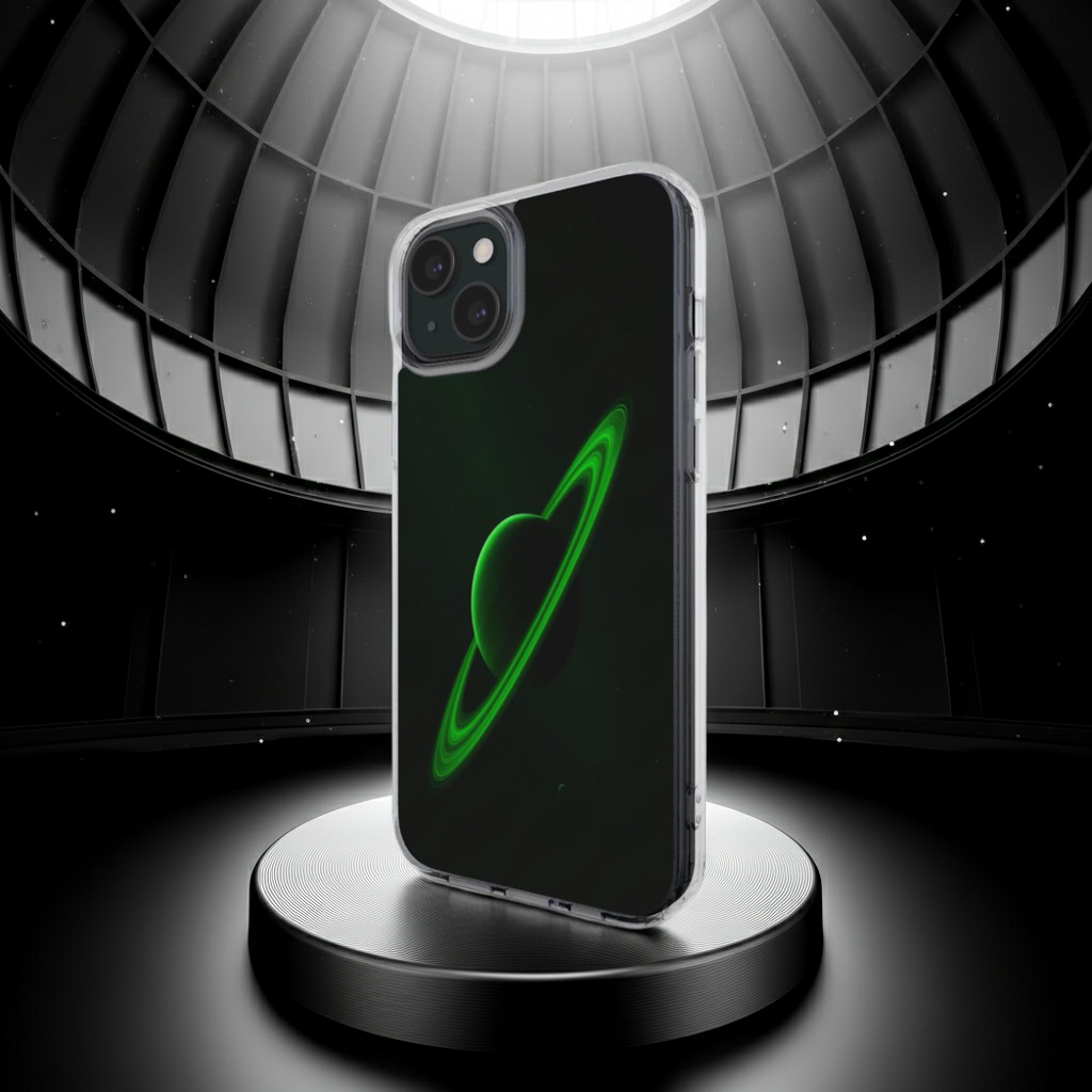 Husă Cosmic Green Planet pentru iPhone vedere laterală subțire și rezistentă