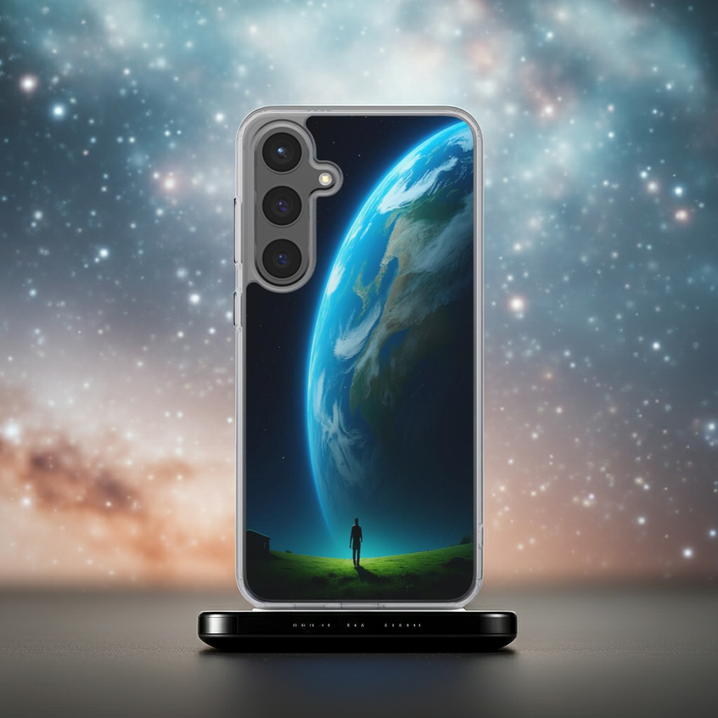 Husă Samsung cu design cosmic – vedere spate, compatibilă cu S22–S25