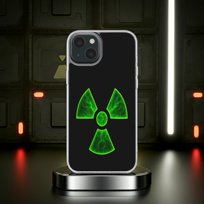 Husă Radioactive Glow pentru iPhone vedere spate cu design verde neon