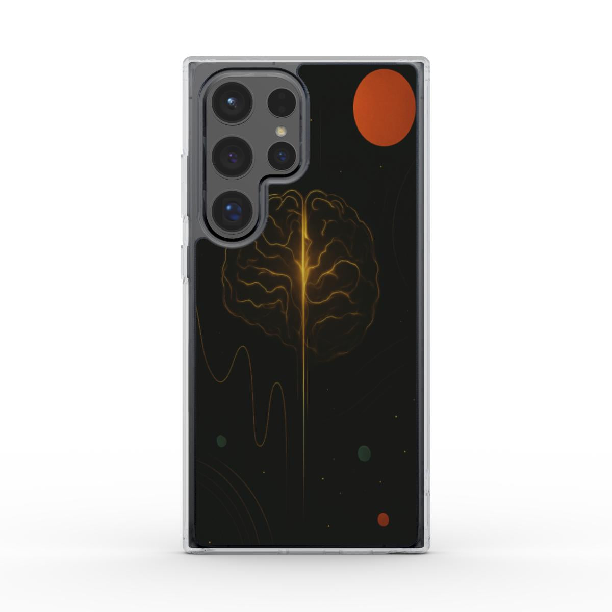 Husă Samsung Galaxy, vedere spate, design futurist inspirat de particule și unde