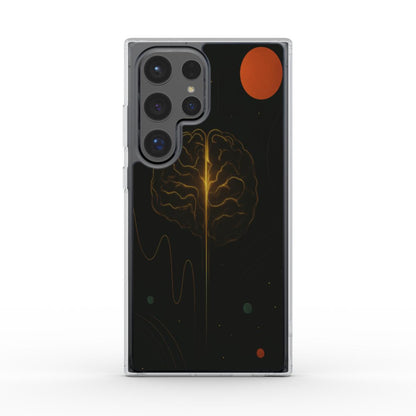 Husă Samsung Galaxy, vedere spate, design futurist inspirat de particule și unde