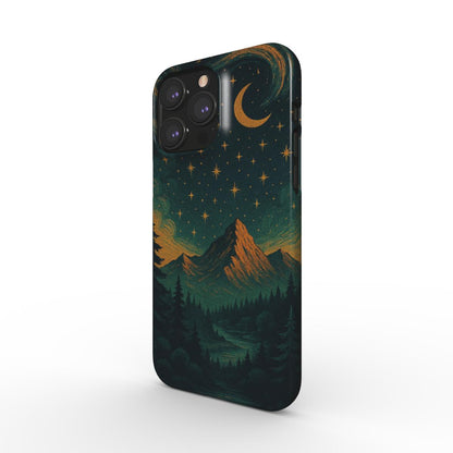 Husă Snap Huawei P40/P40 Pro Plus, vedere spate, design montan nocturn cu stele și lună