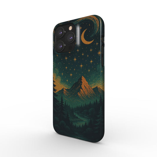 Husă Snap Huawei P40/P40 Pro Plus, vedere spate, design montan nocturn cu stele și lună