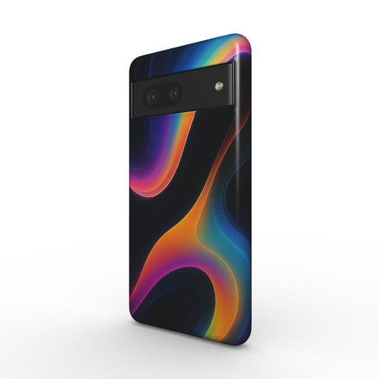 Husă Tough pentru Pixel 8, vedere față, design abstract Neon Drift cu culori vibrante