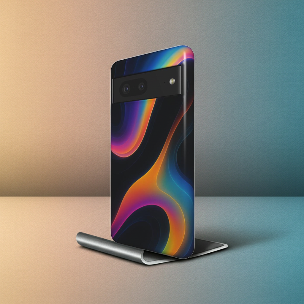 Husă Tough pentru Pixel 8, vedere față, design abstract Neon Drift cu culori vibrante