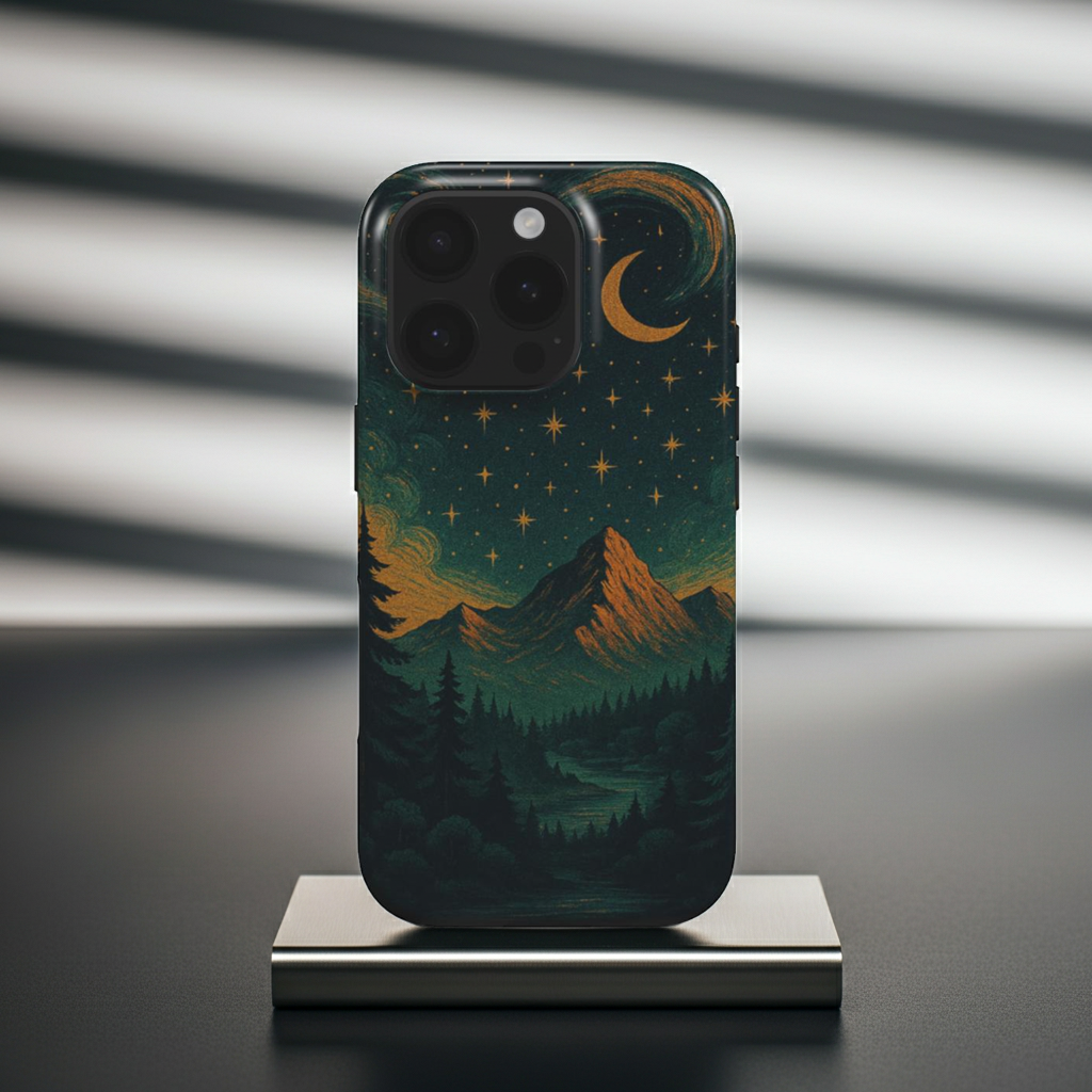 Husă Tough Xiaomi 13 Pro, vedere spate, design montan nocturn cu cer înstelat