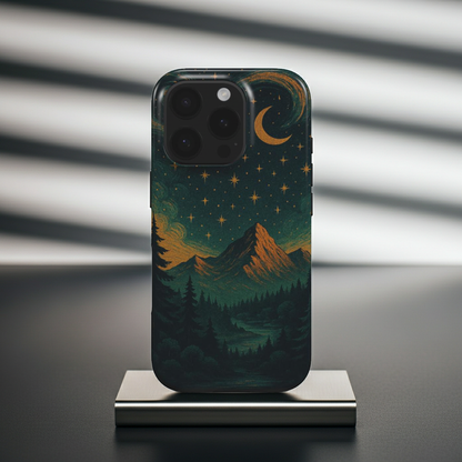 Husă Tough Xiaomi 13 Pro, vedere spate, design montan nocturn cu cer înstelat