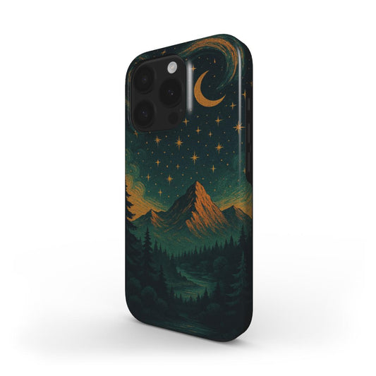 Husă Tough Xiaomi 13 Pro, vedere față, design montan nocturn cu cer înstelat