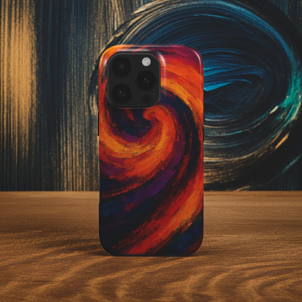 Husă Tough Xiaomi 14 cu design vortex abstract multicolor, vedere spate