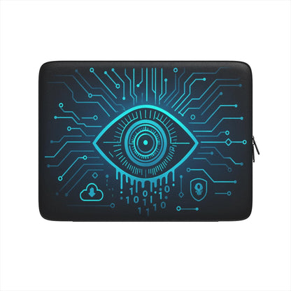 Husă premium laptop – vedere frontală cu design „Digital Eye”