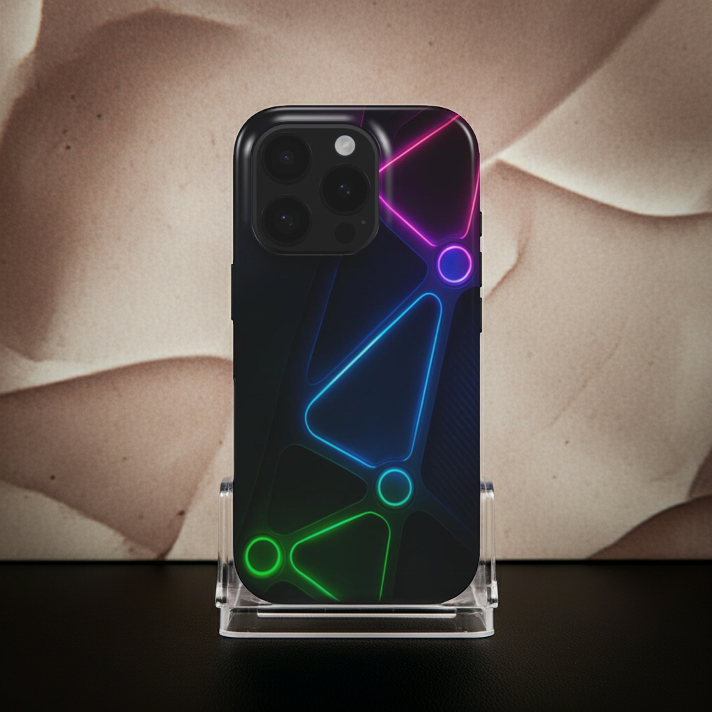 Husă Tough NeonGrid Xiaomi Redmi Note 10 Pro / Note 11 Pro – vedere spate, finisaj lucios cu forme neon