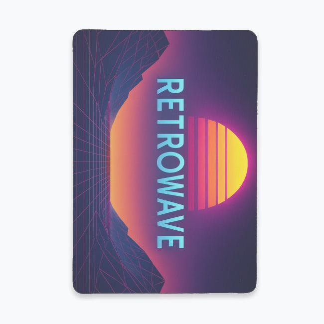 Mouse pad Retrowave neon sunset grid 23.5x19.7 cm 5 mm, top poliester, bază antiderapantă, fundal alb