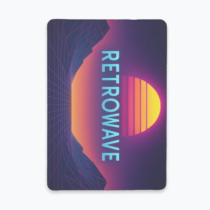 Mouse pad Retrowave neon sunset grid 23.5x19.7 cm 5 mm, top poliester, bază antiderapantă, fundal alb
