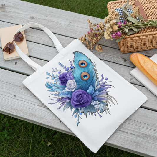 Tote bag pe o masa din lemn