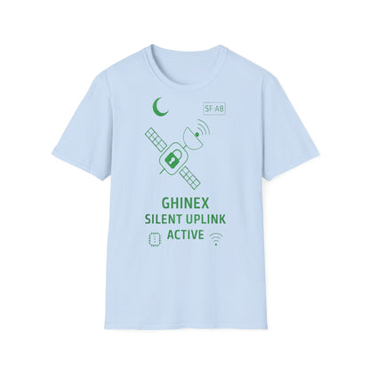 Tricou unisex Active Link din bumbac 100%, design satelit, culoare light blue