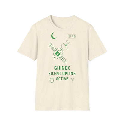 Tricou unisex Active Link din bumbac 100%, design satelit, culoare natural