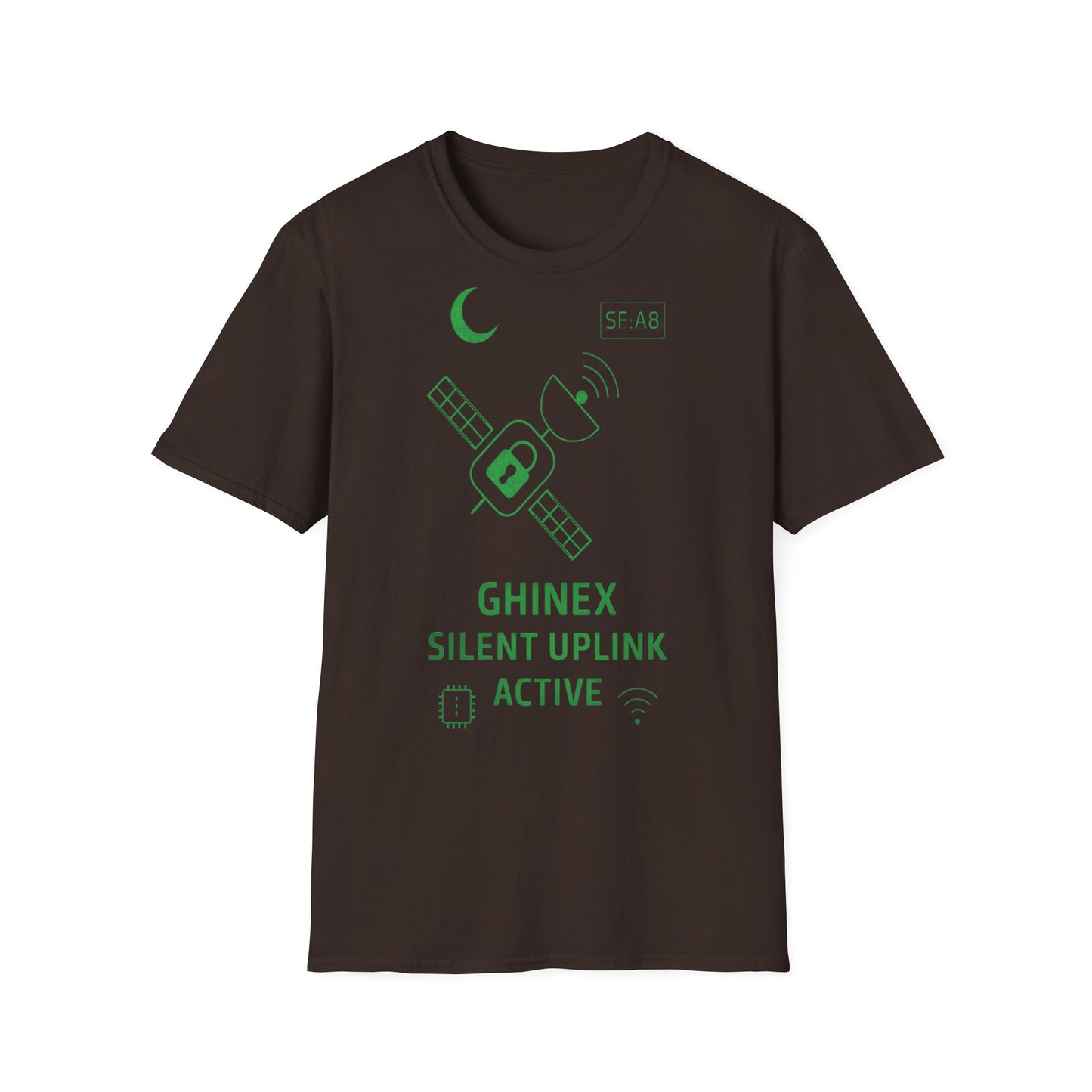 Tricou unisex Active Link din bumbac 100%, design satelit, culoare neagra