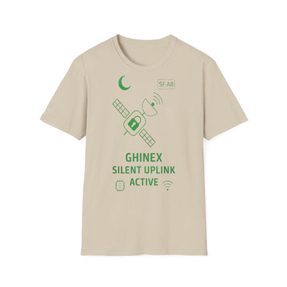 Tricou unisex Active Link din bumbac 100%, design satelit, culoare sand
