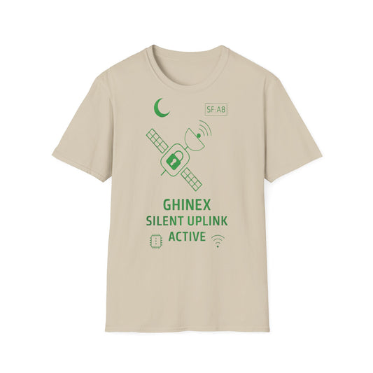 Tricou unisex Active Link din bumbac 100%, design satelit, culoare sand
