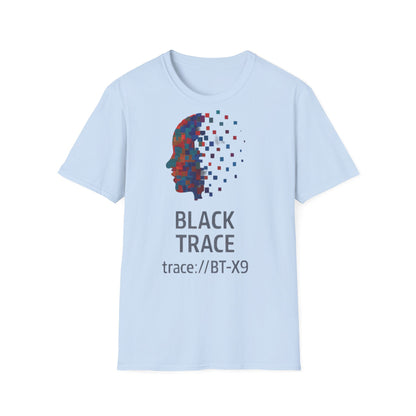 Tricou unisex albastru deschis din bumbac 100% cu design față digitală scattered